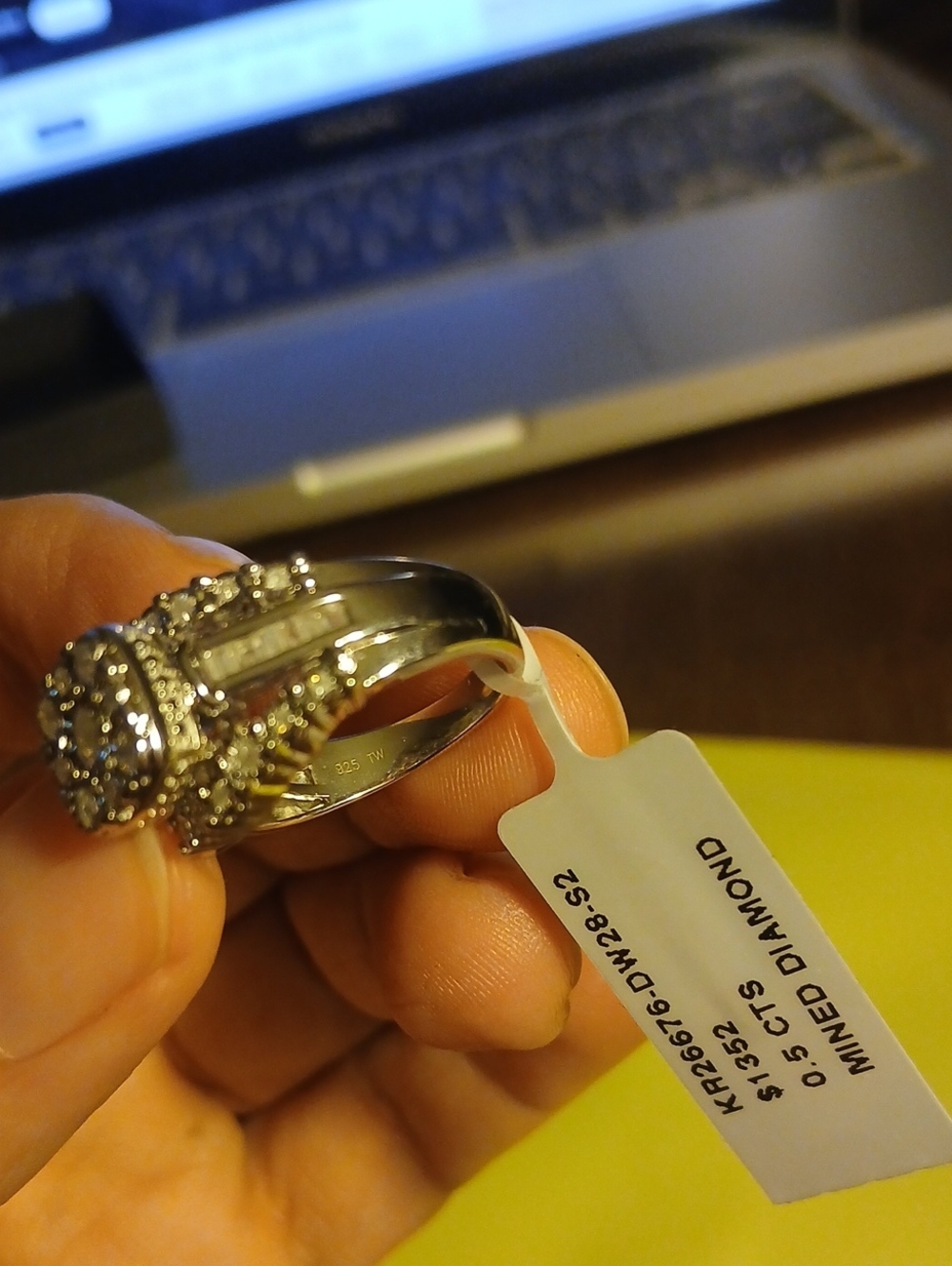 925 Mined Diamond Ring - Picture 7 of 8